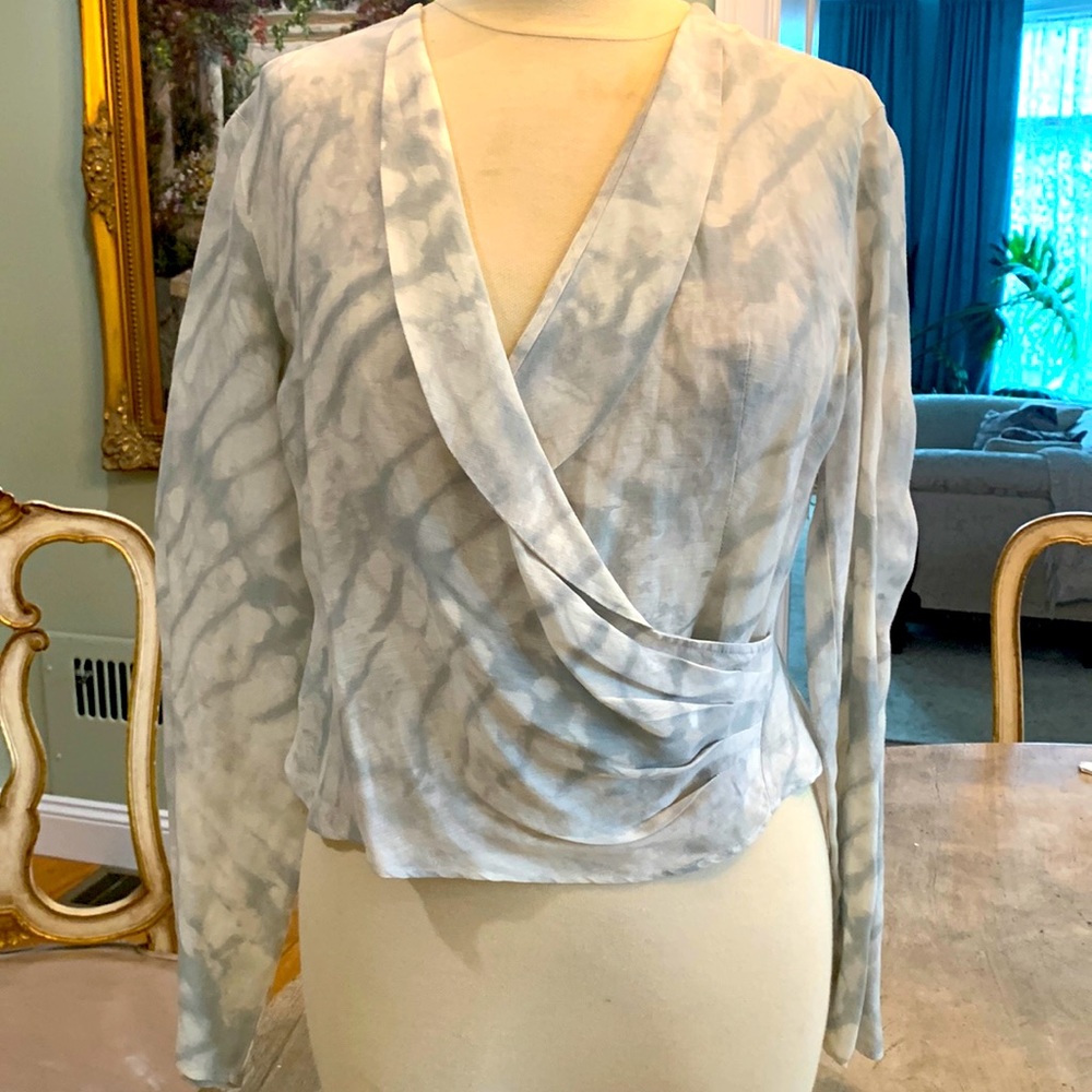Giorgio Armani Le Collezioni Watercolor Linen Blouse